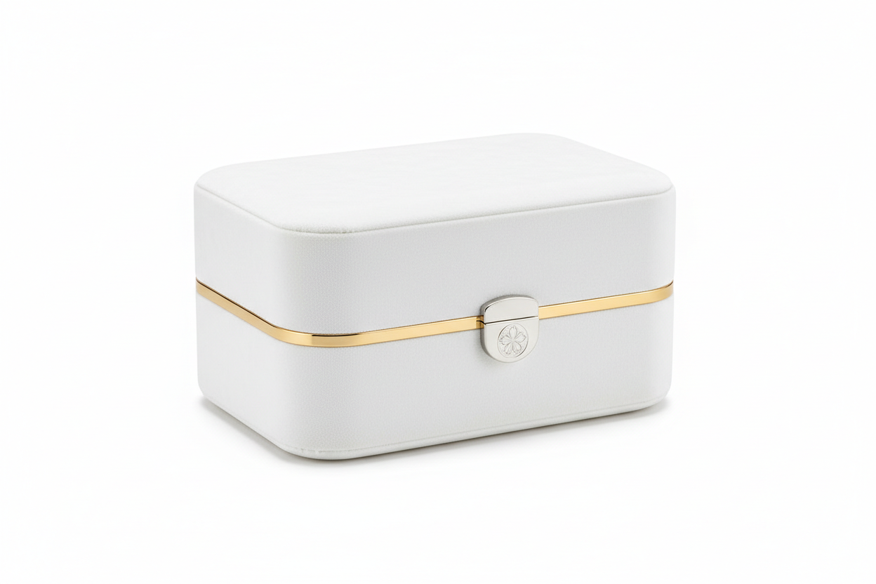 קופסת תכשיטים יוקרתית בצבע לבן