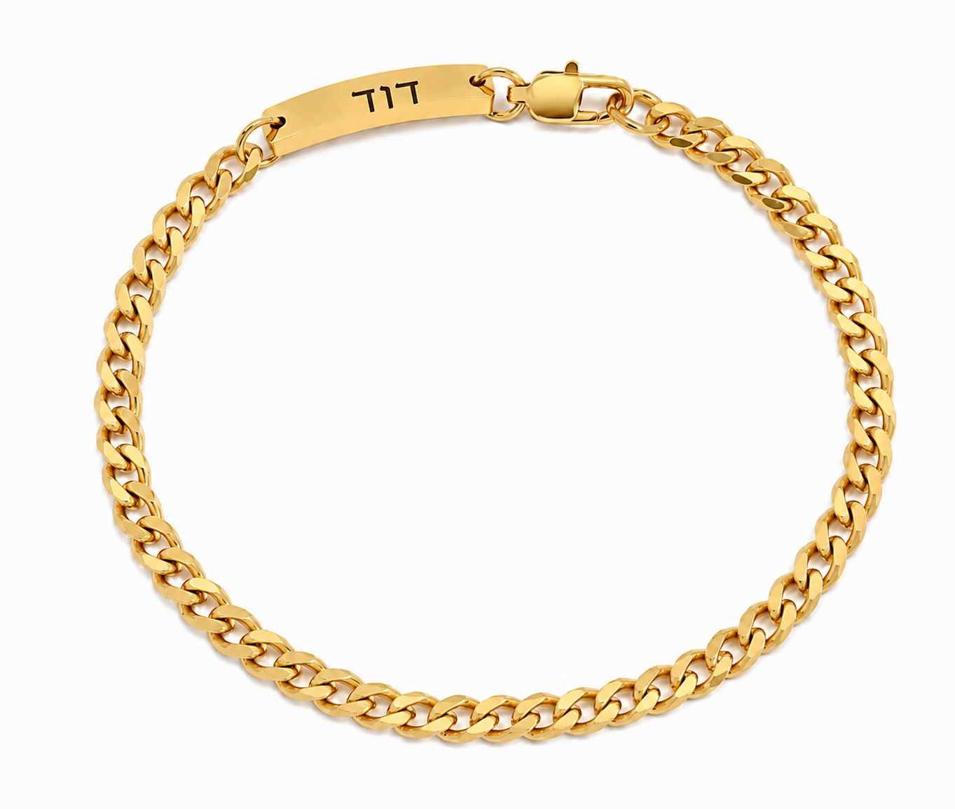 צמיד קובני עם חריטה אישית לגבר