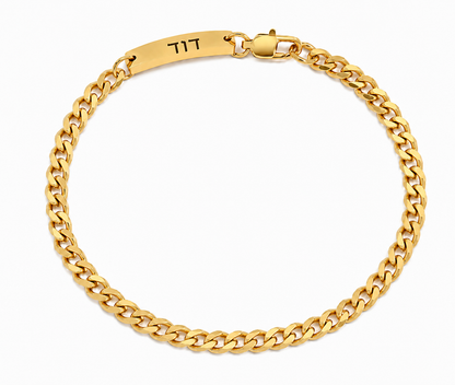 צמיד קובני עם חריטה אישית לגבר